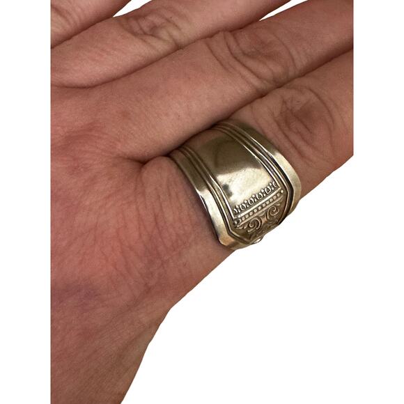 Unisex Size 9 Sterling Silver Plated Spoon Ring - Picture 6 of 7